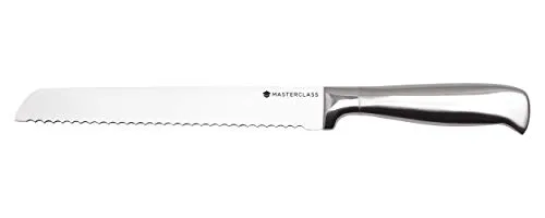 MasterClass Brotmesser, Deluxe Edelstahl, langlebiges Brotmesser mit Wellenschliff, 20cm (8