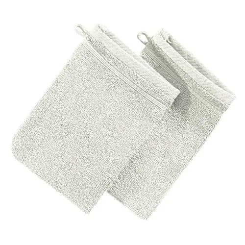 Erwin Müller Waschhandschuh Heidelberg 2er- Pack, 100% Baumwolle Creme Größe 15x21 cm - weiche Qualität, saugstark und strapazierfähig - praktisch durch Schlaufe (weitere Farben)