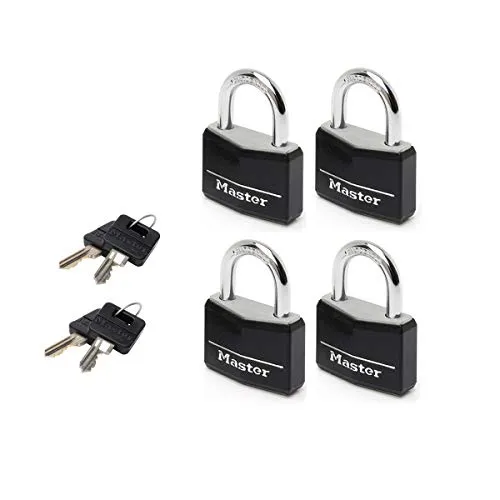 MASTER LOCK 9140EURQBLKNOP 4 Vorhängeschlösser 40mm Aluminium - schwarze Farbe