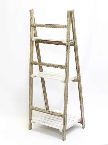 Frank Flechtwaren Regal, Klappregal Shabby weiß - Schickes Klappregal im Shabby-Chic-Design, ideal für kreative Stauraumlösungen und zeitlose Einrichtung.