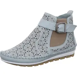 Gemini Damen Stiefelette Cutouts floral Muster Leder 382019-19, Größe:39 EU, Farbe:Blau - Wanderschuhe mit floralem Muster und hochwertigem Leder, ideal für lange Tage durch hohen Tragekomfort und austauschbare Innensohle.