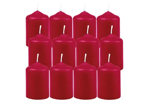 HS Candle Stumpenkerze aus Wachs (12-tlg., Dekolicht), Ø4xH6 cm Teelichtgröße, 7h Brenndauer je Kerze, Wachsmischung