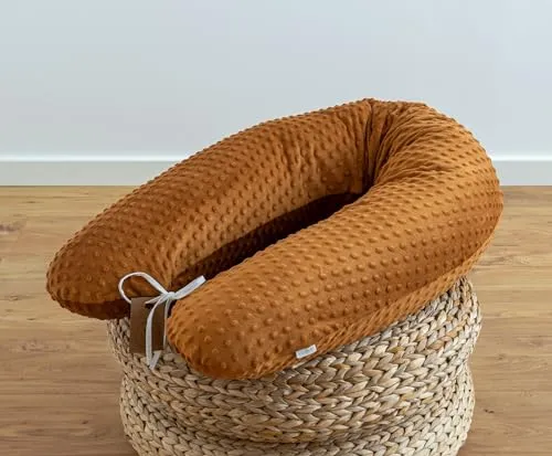 LOOLAY Schwangerschaftskissen - Stillkissen 190 cm - Seitenschläferkissen 100% Minky - mit Abnehmbarem Bezug - Ergonomisches Schwanger Kissen für Schlafen (Braun)