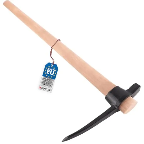 Bauster® Spitzhacke 1,5 kg mit Holzstiel Keilhaue Pickel Hacke Pionierhacke Kombihacke zum Auflockern von harten Böden Gartenhacke nützlich zum Aufbrechen von Mauern Kreuzhacke