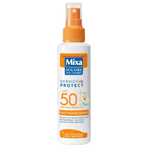 Mixa Dermo Kids Protect Sun Spray SPF50+ - Sonnenschutzmittel für empfindliche Kinderhaut, bietet hohen Schutz mit SPF50+ und ist ideal für einen sicheren Tag in der Sonne.