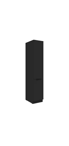 Küchen Hochschrank 40 cm SIENA Schwarz in schwarz von Küchenpreis-Bombe