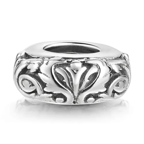 MATERIA Ornamente Stopper Bead aus 925 Silber oxidiert mit Gummiring