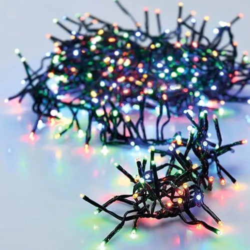 LED Lichterkette bunt mit 8 Leuchtfunktionen - 192 LED / 1,4 m - Weihnachts Beleuchtung Multicolor mit Timer Batterie betrieben - Advent Winter Garten Deko Licht für Innen und Außen (bunt)