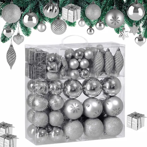 Deuba Weihnachtsbaumkugel 103er Set in silber von Deuba