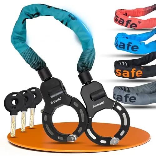 firstsafe® E Scooter Schloss & Handschellenschloss für E Roller – Hochsicherheits-Schloss für E-Scooter | Sicheres Lock mit praktischer Tasche, Wasserdicht & Kratzfest (Mintgrün)