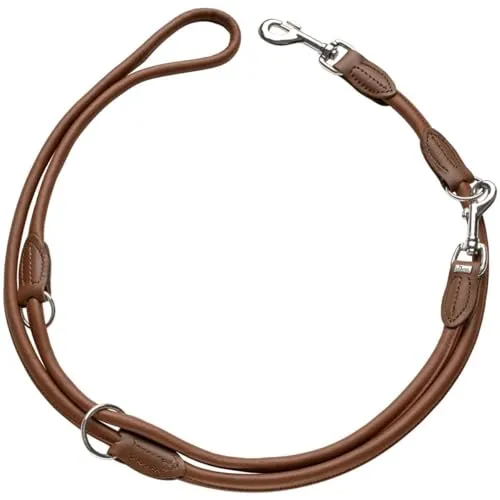 HUNTER ROUND & SOFT Verstellbare Hundeführleine aus Leder von Hunter