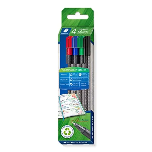 Staedtler Triplus Fineliner (Mehrfarbig, 4 x) (334 RC4)