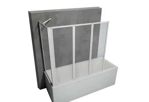 Schulte Badewannenfaltwand Smart – 3 mm Sicherheitsglas, 129x121 cm, flexible Montage - Badewannenfaltwand aus 3 mm starkem Sicherheitsglas, idealer Spritzschutz für Ihr Badezimmer. Flexibel montierbar und schwenkbar für optimale Raumnutzung.
