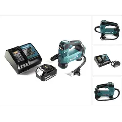 Makita DMP 180 RT1 Akku Kompressor 18 V - Kompressor mit 8,3 bar Druck, inklusive 1x 5,0 Ah Akku und Ladegerät, ideal für mobile Anwendungen und vielseitige Einsatzmöglichkeiten.