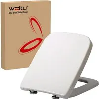 WOLTU Toilettendeckel WC Sitz Toilettensitz mit Absenkautomatik Harnstoffharze Eckig
