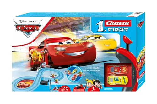 FIRST Disney Pixar Cars - Race of Friends Rennbahn - Rennbahn für Kinder ab 36 Monaten, mit spannenden Rennabenteuern und ideal für 1-2 Spieler. Perfekt für kleine Cars-Fans!