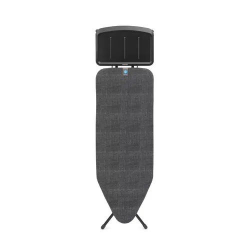 Brabantia 134746 Bügelbrett, Jeansschwarz, Breit - XL Dampfbügelbrett mit 124x45cm, ideal für Dampfstationen. Stabiler Rahmen, Kindersicherung und umweltfreundlich – Cradle-to-Cradle-zertifiziert. 10 Jahre Garantie für sorgenfreies Bügeln.