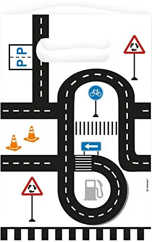 Partytüten * ON The Road * als Papier für Mitgebsel zum Kindergeburtstag und Kinder Party | Fahrzeuge Polizei Feuerwehr Rettungswagen Autos Geburtstag Geschenktüten Tüten 8