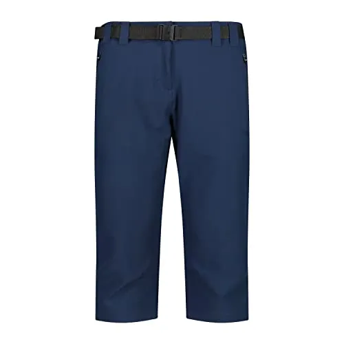 CMP Stretch-Caprihose für Damen, Blau, D36 - Damen Outdoor Capri-Hose mit CMP Dry Function-Technologie für optimalen Komfort und Trockenheit bei sportlichen Aktivitäten. Extrem elastisch und praktisch mit mehreren Taschen.