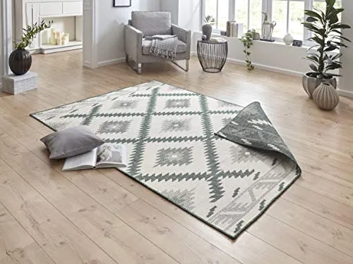 NORTHRUGS Teppich Malibu Wendeteppich - Wetterfest für In- & Outdoor - Teppich für Balkon und Wohnzimmer, wasserfest und strapazierfähig, ideal für geschützte Außenbereiche, Maße: 120 cm x 170 cm, Höhe: 5 mm.