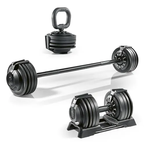 DoYourFitness Hantel-Set, Vielseitig einsetzbar für Home-Gym - Hanteln & Gewichte, Ideal als Kurz- und Langhantel sowie Kettlebells nutzbar, inklusive Aufbewahrungsstation für Ordnung im Home-Gym.