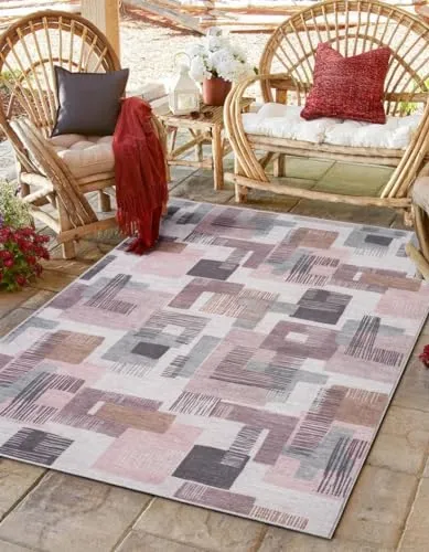 MY-RUG Outdoor Teppich Mira 160x230cm - Wetterfester Teppich für Balkon und Terrasse, pflegeleicht und maschinenwaschbar bis 30°C – ideal für stilvolle Akzente im Freien.