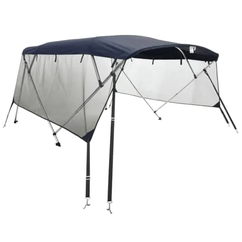 vidaXL 4 Bow Bimini Top mit Aluminiumrahmen in blau von vidaXL