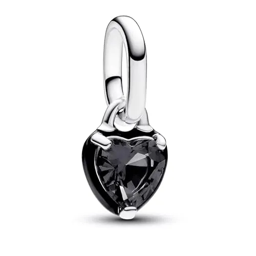 PANDORA ME Schwarzes Chakra Herz Mini-Charm-Anhänger in schwarz von Pandora