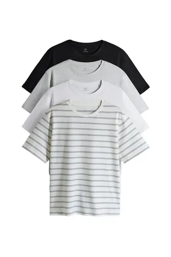 The Set T-Shirt Relaxed Fit Kurzarm-T-Shirts 4er-Pack schwarz S - 4er-Pack Kurzarm-T-Shirts in verschiedenen Farben, ideal für jeden Tag. Hergestellt aus hochwertiger Baumwolle für hohen Tragekomfort.