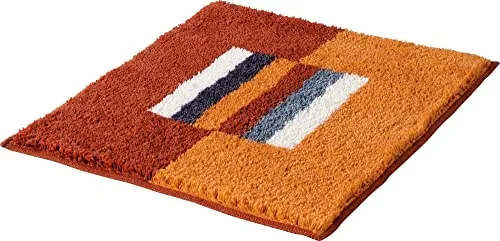 Erwin Müller WC-Vorlage Korfu, WC-Matte rutschhemmend Terra Größe 50x50 cm - für Fußbodenheizung geeignet, flauschig, weich (weitere Farben)