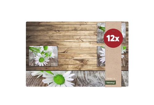 matches21 HOME & HOBBY Platzset Tischset Margeriten.Blumen Tischunterlage Tischdeko, (12-St), modernes Esstisch Platzdeckchen als abwaschbarer Tischuntersetzer