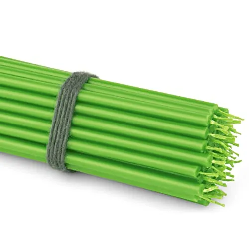 NKlaus 50x Stabkerzen Grün 16 cm Dünne Paraffinkerzen rußfrei & tropffrei Lange Brenndauer Grüne Kerzen für Feier, Deko & Advent 36110