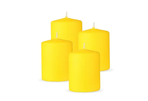 HS Candle Stumpenkerze Säulenkerze Ø7cm (4-tlg), Wachskerzen - unparfümierte Säulenkerzen - viele Farben/Größen