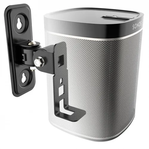 RICOO Lautsprecher-Wandhalterung Lautsprecherhalter für Sonos® PLAY:1 Lautsprecher LH431-B, (1 Stk. Box Speaker Halter schwarz, 1-tlg., 1x Wandhalter für Lautsprecher Boxen schwenkbar neigbar, Wandhalter für SONOS Play:1 2 kg Belastbarkeit, Wandabstand 86,5 mm)