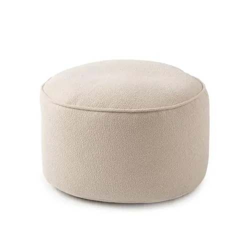 LUMALAND Sitzsack-Hocker Indoor Teddyfleece 50l beige - Klassische Sitzsäcke, multifunktional als Hocker, Fußschemel oder Ablage – mit pflegeleichtem, waschbarem Bezug und robuster Unterseite für langlebigen Sitzspaß.