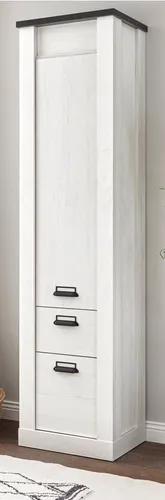 Furn.Design Hochschrank Stove - Küchenschrank in Weiß Pinie mit Soft-Close - Hochschrank 