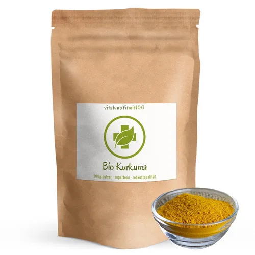 Bio Kurkuma Pulver | 200 g | Superfood | Rohkost-Qualität | 100 % BIO & PUR