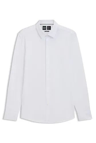 BOSS Herren P-HANK-s-C1-222 Slim-Fit Hemd - Herrenhemden aus Baumwoll-Mix mit Performance-Stretch für optimalen Tragekomfort und modernen Slim Fit.