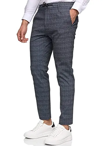 JEFF Herren Dyer Stoffhose mit 4 Taschen | Stretch Hose Herrenhose für Männer Check, L