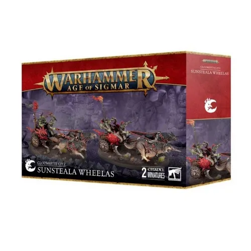 Warhammer - Age of Sigmar - Gloomspite Gitz: Sunsteala Wheelas - Tabletop Spiele - Zwei Kunststoff-Miniaturen für explosive Kavallerie-Ladungen, ideal um Chaos zu verursachen und Ihre Feinde zu zerschmettern!