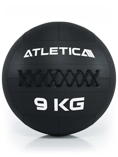 Atletica WallBalls | 4-12kg | Aus strapazierfähigem Kunstleder | Für Wurfübungen und zur Kräftigung der Rumpf- und Tiefenmuskulatur | Ø 35 cm Größe 9 kg