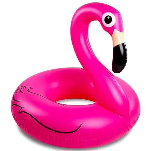 Flamingo Schwimmring Aufblasbarer, Schwimmring Luftmatratzen Flamingo Pool uftmatratze für Pool, Strand & See – Spaß für Erwachsene – Perfekt für Sommer, Party & Urlaub -114cm, Rosa