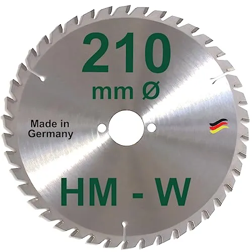 HM Sägeblatt 210 x 30 mm - 42 Zähne Hartmetall Kreissägeblatt - Sägeblätter für präzise Schnitte, extrem stabiler Grundkörper aus hochwertigem Stahl, ideal für Gewerbe- und Profieinsätze, Made in Germany.