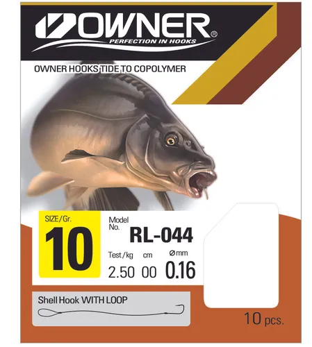 Owner Carp Karpfen Schwarz (RL-044) Gr. 10 - Karpfenhaken gebunden