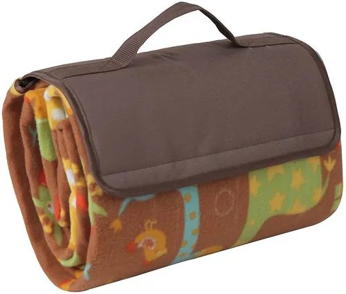 Picknickdecke Picknick Fleecedecke 150 x 135 cm mit wasserfester PEVA Unterseite, BRUBAKER, Große Stranddecke bunt für Wandern, See, Strand