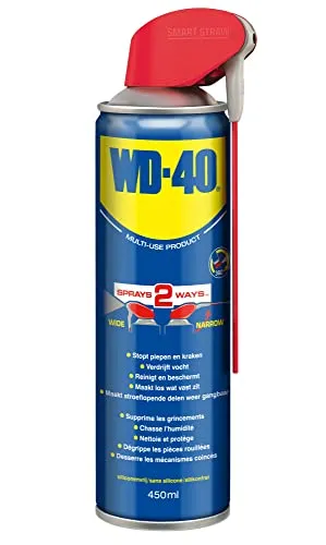 WD-40 Mehrzweckprodukt Smart Straw - 450 ml Multi Spray Öl & Schmiermittel - Elektrowerkzeug-Schmierstoffe: Über 2.000 Anwendungen, schützt vor Rost, entfernt Fett und ist feuchtigkeitsabweisend. Ideal für Haus, Auto und Garten.