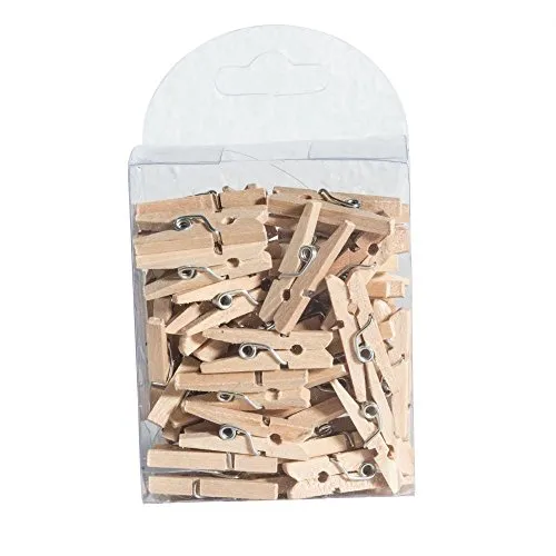 Chaks Mini Holz Wäscheklammern 2 cm holzfarben 50 Stück