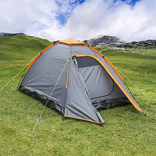 HI Iglu - Zelt, anthrazit/orange für 2 Personen - Kuppelzelt aus wasserabweisendem 180T Polyester mit Fliegengitter-Tür, ideal für Campingabenteuer. Inklusive Tasche und Belüftungsdach für optimalen Komfort.