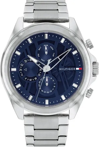 Tommy Hilfiger Multi Zifferblatt Quarz Uhr für Herren - Armbanduhren für Herren mit zuverlässigem Multifunktions-Quarzwerk und elegantem Edelstahlarmband – ideal für stilvolle Abenteurer.