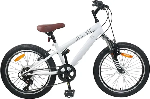 Mountainbike 24 Zoll 6-Geschwindigkeit für 8-12 Jahre alt Weiß
